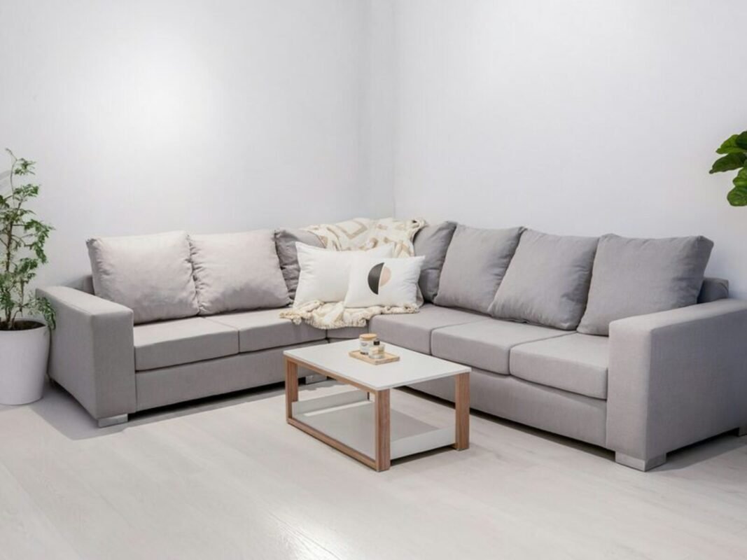 Solid Wood 5-Seater Living Room Sofa Set