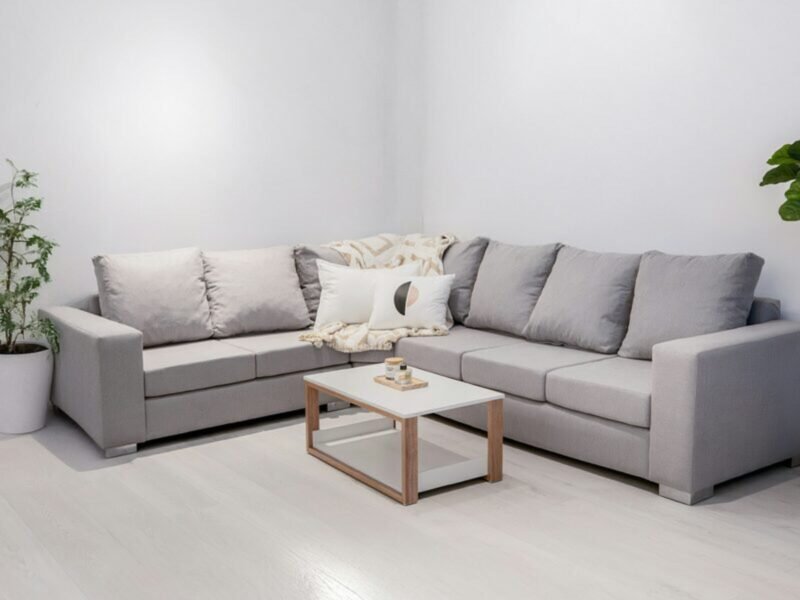 Solid Wood 5-Seater Living Room Sofa Set